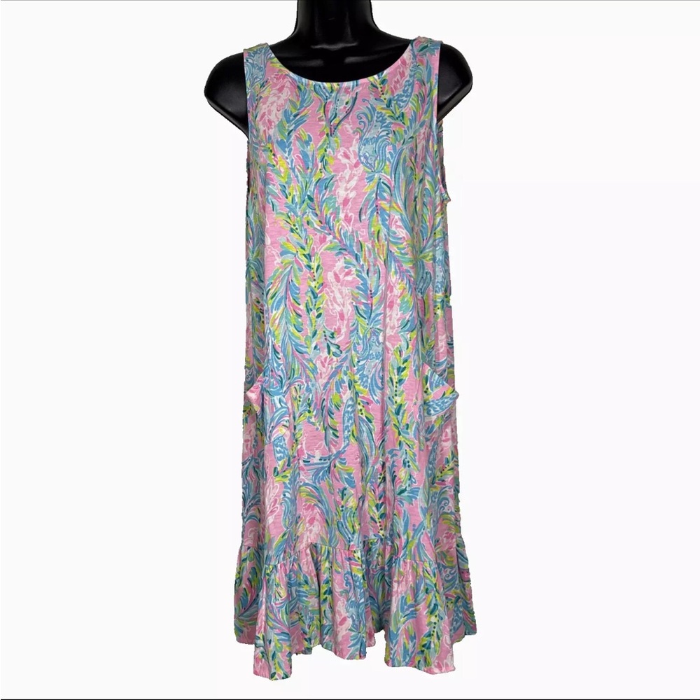 Lilly Pulitzer Dress M Kristen Flounce Multi Unicorn of the Sea Style 004080